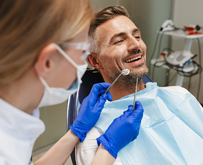 Male patient about to receive preventive dentistry in Midlothian